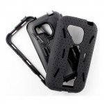 Wholesale Samsung Galaxy Rush M830 Armor Hybrid Case with Stand (Black-Black)